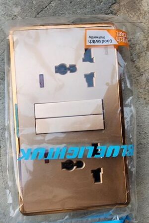 2 in 1 Golden eletric wall socket